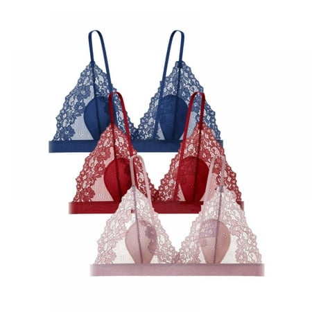 3pcs Women Ultra-thin Cup Bra Triangle Cup Padded Bra Lace Embroidery Lingerie Adjustable Shoulder Strap 3/4 Cup Bra
3pcs Women Ultra-thin Cup Bra Triangle Cup Padded Bra Lace Embroidery Lingerie Adjustable Shoulder Strap 3/4 Cup Bra