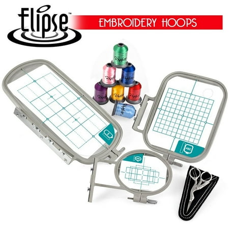 Elipse 3-Hoop Embroidery Package w/ Embroidery Thread and Scissors for Brother Embroidery Machines Elipse 3-Hoop Embroidery Package w/ Embroidery Thread and Scissors for Brother Embroidery Machines