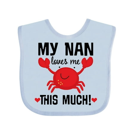 Inktastic My Nan Loves Me Grandson Gift Gift Baby Boy or Baby Girl Bib