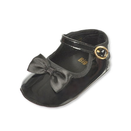 Big Oshi Baby Girls Toe Bow Mary Jane Booties - black 2 infant
