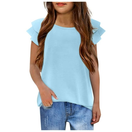 Girls T Shirts Wavy Sleeves Summer Crew Neck Short Sleeve Tops Casual Fashion Plain T Shirt for Girls Winter Trees Vest and Shirt Set Long Sleeve Undershirt Women Athletic Girls Wear Little Girl Long
Girls T Shirts Wavy Sleeves Summer Crew Neck Short Sleeve Tops Casual Fashion Plain T Shirt for Girls Winter Trees Vest and Shirt Set Long Sleeve Undershirt Women Athletic Girls Wear Little Girl Long
