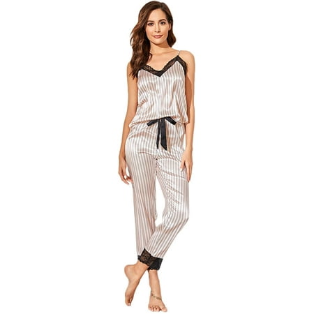 ZWQIANFENGXI Women s Leopard Print Cami Top with Pants Satin Pajama Set Sleepwear
ZWQIANFENGXI Women s Leopard Print Cami Top with Pants Satin Pajama Set Sleepwear