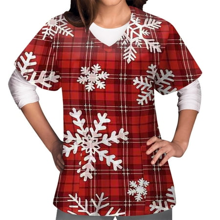 Women Mock Wrap Scrub_ Top Christmas Print V Neck Shirt Working Uniform Holiday Tops Thanksgiving Scrubs_ Shirts
Women Mock Wrap Scrub_ Top Christmas Print V Neck Shirt Working Uniform Holiday Tops Thanksgiving Scrubs_ Shirts
