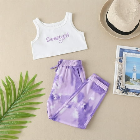 Tie Dye Toddler Girls Outfits Printed Sleeveless Vest Pullover Pants Spring Summer Cute Casual Cartoon Fashion Outwear Streetwear Vocation Sets
Tie Dye Toddler Girls Outfits Printed Sleeveless Vest Pullover Pants Spring Summer Cute Casual Cartoon Fashion Outwear Streetwear Vocation Sets