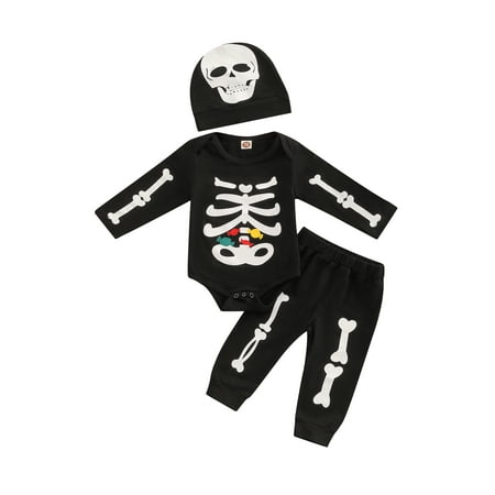 JYYYBF Infant Baby Girl Boy Clothes My first Halloween Outfit Skull Skeleton Print Long Sleeve Romper Pants Set Black Candy
JYYYBF Infant Baby Girl Boy Clothes My first Halloween Outfit Skull Skeleton Print Long Sleeve Romper Pants Set Black Candy
