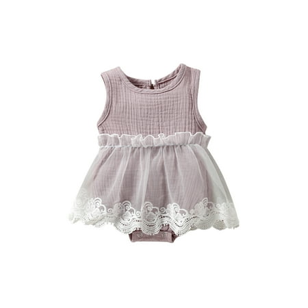Canrulo Infant Baby Girls Sweet Rompers 0-18M Strap Sleeveless Solid Ruffles Lace Floral Patchwork Jumpsuits Purple 0-3 Months
Canrulo Infant Baby Girls Sweet Rompers 0-18M Strap Sleeveless Solid Ruffles Lace Floral Patchwork Jumpsuits Purple 0-3 Months