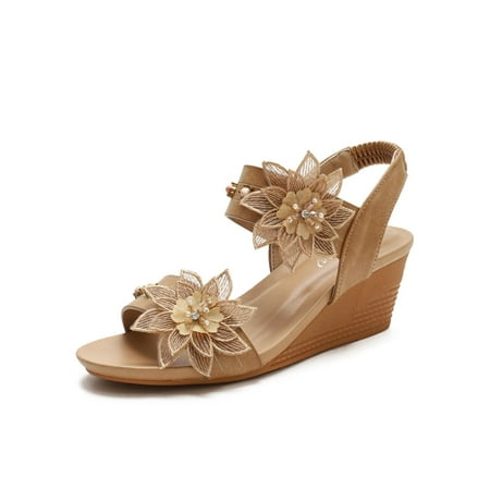 Wedge Sandals for Women Bohemia Elastic Ankle Strap Sandals Open Toe Flower Rhinestone Summer Platform Shoes Sandal
Wedge Sandals for Women Bohemia Elastic Ankle Strap Sandals Open Toe Flower Rhinestone Summer Platform Shoes Sandal