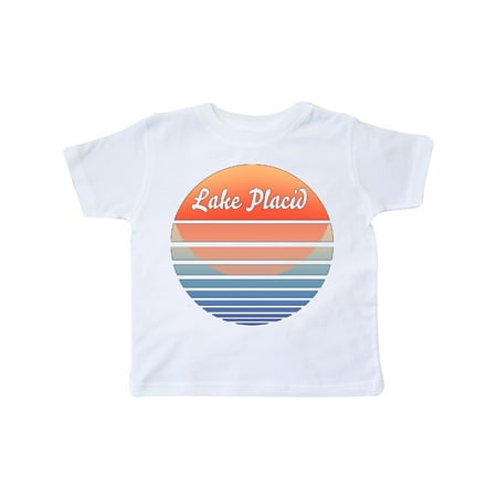 Inktastic Lake Placid Retro Sunset Gift Toddler Boy or Toddler Girl T-Shirt