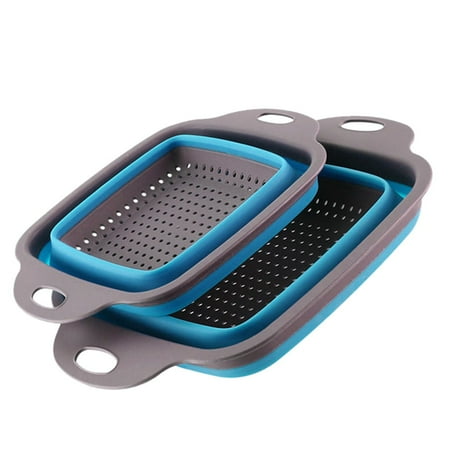 Storage LnjYIGJ Foldable Silicone Colander Fruit Vegetable Washing Basket Strainer Kitchen Tool
