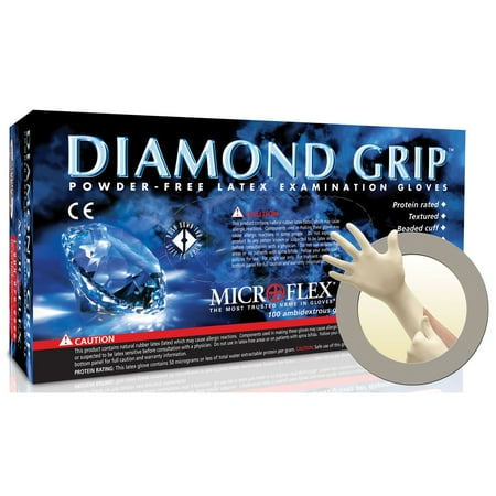 Microflex MF-300 Diamond Grip Latex Gloves - 100 Count