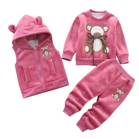 Otqutp Baby Elastic Waist Clothes Set Boys and Girls 3 Piece Flannel Set Cartoon Pattern Pullover Sweatshirt Hooded Zipper Vest Thick Pants Winter Outfits
Otqutp Baby Elastic Waist Clothes Set Boys and Girls 3 Piece Flannel Set Cartoon Pattern Pullover Sweatshirt Hooded Zipper Vest Thick Pants Winter Outfits
