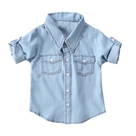 Fanvereka Baby Boys Girls Solid Color Shirt Adjustable Sleeve Button Down Denim Blouse Casual Top
Fanvereka Baby Boys Girls Solid Color Shirt Adjustable Sleeve Button Down Denim Blouse Casual Top