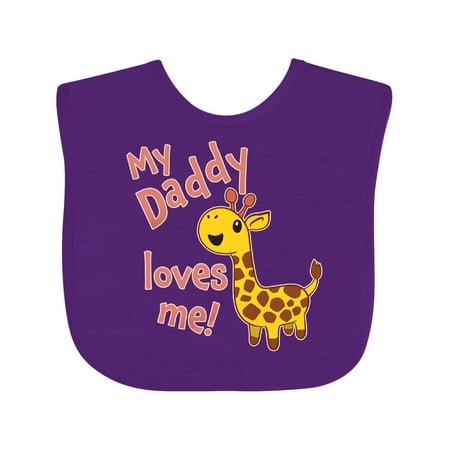 Inktastic My Daddy Loves Me- Cute Giraffe Gift Baby Boy or Baby Girl Bib