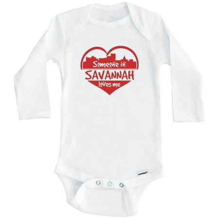 Someone in Savannah Loves Me Savannah Georgia Skyline Heart One Piece Baby Bodysuit (Long Sleeve) 3-6 Months White
Someone in Savannah Loves Me Savannah Georgia Skyline Heart One Piece Baby Bodysuit (Long Sleeve) 3-6 Months White