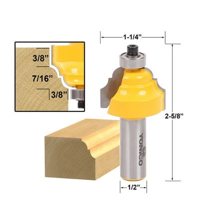 Classical Double Roman Ogee Edging Router Bit - 1/2 Shank - Yonico 13126