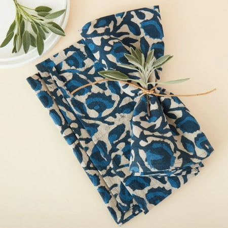 Indigo Vine Block Print Napkin Set
