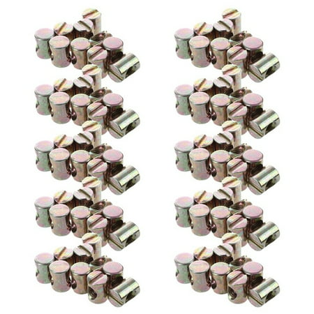 100Pcs M6 Barrel Dowel Slotted Furniture Nut for Beds Crib Chairs
