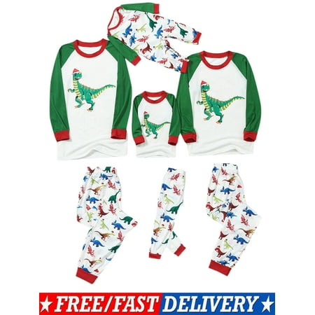 ZIYIXIN Family Matching Christmas Pajamas Sets Dinosaur Print Pajamas Holiday Sleepwear