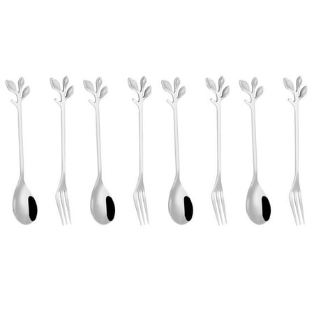 8pcs Stainless Steel Spoon Fork Creative Leaves Shape Design for Home Restaurant Hotel (Silver)
8pcs Stainless Steel Spoon Fork Creative Leaves Shape Design for Home Restaurant Hotel (Silver)