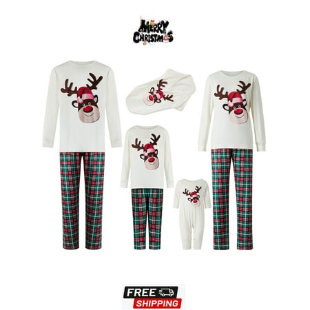 Matching Christmas Pajamas for Family Adult Kids Christmas Elk Print Long Sleeve Tops and Stretch Casual Plaid Pants Sleepwear
Matching Christmas Pajamas for Family Adult Kids Christmas Elk Print Long Sleeve Tops and Stretch Casual Plaid Pants Sleepwear