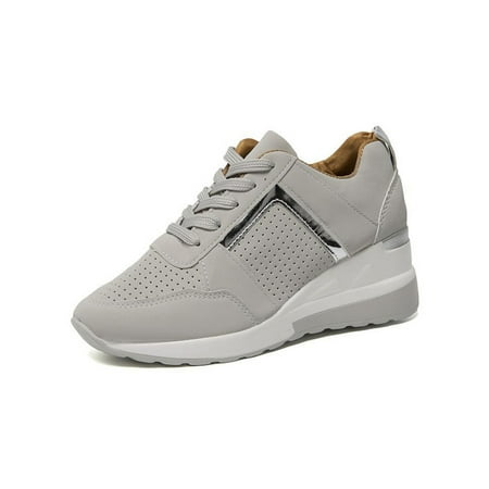 Daeful Ladies Trainers Lace Up Walking Shoe Platform Wedge Sneakers Comfortable Breathable Casual Sneaker Outdoor Gray 9
Daeful Ladies Trainers Lace Up Walking Shoe Platform Wedge Sneakers Comfortable Breathable Casual Sneaker Outdoor Gray 9