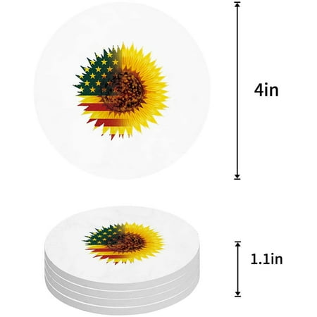 KXMDXA American Flag Sunflower Set of 8 Round Coaster for Drinks Absorbent Ceramic Stone Coasters Cup Mat with Cork Base for Home Kitchen Room Coffee Table Bar Decor
KXMDXA American Flag Sunflower Set of 8 Round Coaster for Drinks Absorbent Ceramic Stone Coasters Cup Mat with Cork Base for Home Kitchen Room Coffee Table Bar Decor