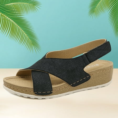 HIBRO Women s Sandals Shoes Wedges Fashion Buckle Strap Sandals Summer Flip Flops Shoes For Women
HIBRO Women s Sandals Shoes Wedges Fashion Buckle Strap Sandals Summer Flip Flops Shoes For Women