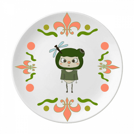 Animal Croak Nature Green Fly UU Flower Ceramics Plate Tableware Dinner Dish