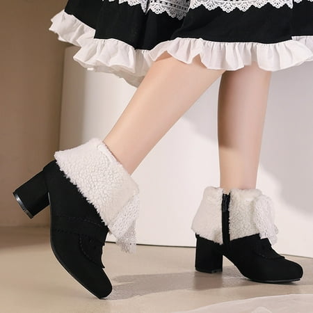 ERTUTUYI Women s Fashion Winter Warm Vintage Bow With Zipper Round Toe Square Heel Solid Thick High Heel Booties Black 38
ERTUTUYI Women s Fashion Winter Warm Vintage Bow With Zipper Round Toe Square Heel Solid Thick High Heel Booties Black 38