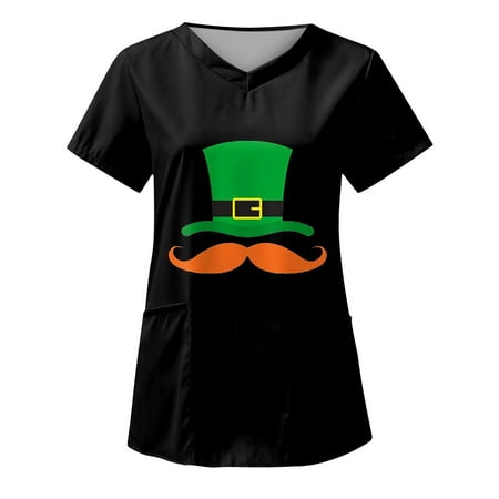 Zodggu Clearance Happy St. Patrick s Day Graphic Scrub Tops for Women Slim Fit Casual Pocket Sexy V Neck Fashion Ladies Tunic Blouse Working Uniform Short Sleeve Female Leisure Black 10
Zodggu Clearance Happy St. Patrick s Day Graphic Scrub Tops for Women Slim Fit Casual Pocket Sexy V Neck Fashion Ladies Tunic Blouse Working Uniform Short Sleeve Female Leisure Black 10
