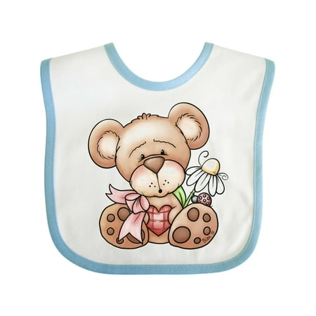 Inktastic Teddy Bear Ladybug Daisy Flower Gift Baby Girl Bib