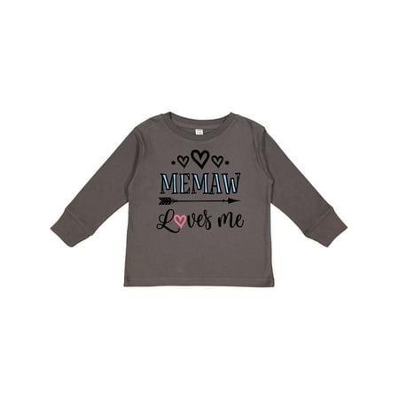 Inktastic Memaw Grandma Loves Me Gift Toddler Toddler Girl Long Sleeve T-Shirt