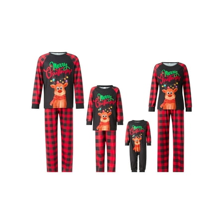 EYIIYE Christmas Family Matching Pajamas Set Long Sleeve Letters Elk Print Tops Plaid Pants Holiday Xmas Sleepwear Pjs Outfits
EYIIYE Christmas Family Matching Pajamas Set Long Sleeve Letters Elk Print Tops Plaid Pants Holiday Xmas Sleepwear Pjs Outfits