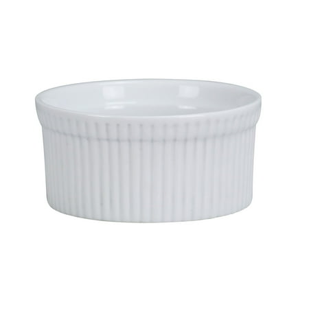 Ramekins Round Fluted Ramekin 10 Oz. 4 1/2 Dia. X 2 H Porcelain White 8 packs