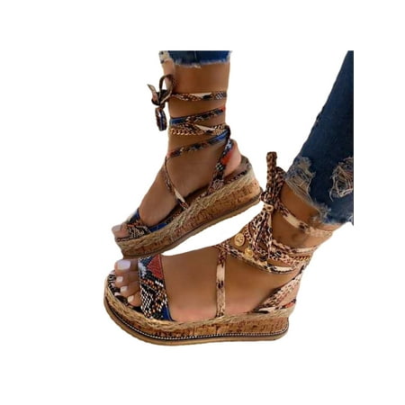 UKAP Women s Leopard Platform Espadrille Sandals Lace Up Open Toe Summer Holiday Shoes
UKAP Women s Leopard Platform Espadrille Sandals Lace Up Open Toe Summer Holiday Shoes
