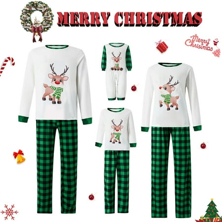 Christmas Family Matching Pajamas Sets Reindeer Print Tops Plaid Pants Xmas Holiday Sleepwear Loungewear Jammies Pjs Outfit
Christmas Family Matching Pajamas Sets Reindeer Print Tops Plaid Pants Xmas Holiday Sleepwear Loungewear Jammies Pjs Outfit