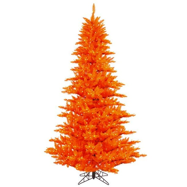 Vickerman 3' Orange Fir Artificial Christmas Tree with 100 Orange LED Lights