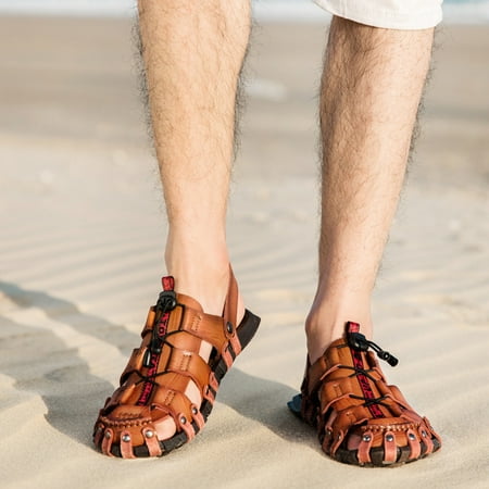 Alueeu Men s sandals Men s Summer Casual Leather Sandals Breathable Tide Outdoor Beach Shoes
Alueeu Men s sandals Men s Summer Casual Leather Sandals Breathable Tide Outdoor Beach Shoes