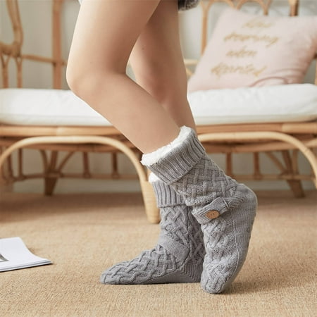 Lawor Socks For Men&Women Women Winter Thick Slipper Socks With Grippers Non Slip Warm Fuzzy Socks Gray One Size
Lawor Socks For Men&Women Women Winter Thick Slipper Socks With Grippers Non Slip Warm Fuzzy Socks Gray One Size