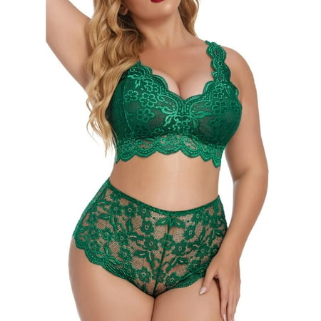 CAICJ98 Lingerie for Women Plus Size Lingerie V Neck High Waist Floral Lace Bra and Panty 2 Piece Set No Underwire Lace Floral (Green 3XL)
CAICJ98 Lingerie for Women Plus Size Lingerie V Neck High Waist Floral Lace Bra and Panty 2 Piece Set No Underwire Lace Floral (Green 3XL)