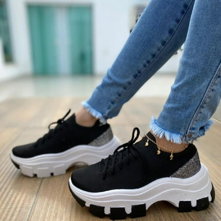 Women Fashion Outdoor Wedge Glitter Lace Up Mesh Breathable Sneaers Casual Shoes Note Please Buy One Or Two Sizes Larger
Women Fashion Outdoor Wedge Glitter Lace Up Mesh Breathable Sneaers Casual Shoes Note Please Buy One Or Two Sizes Larger