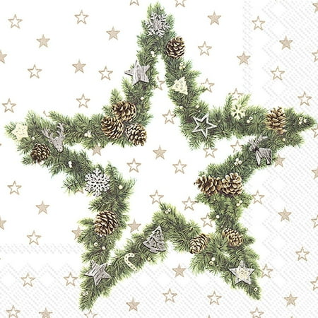 Set of 12 Large Fir Tree Star Napkin 20 Pack