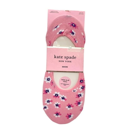 Kate Spade New York Pink Floral Non Slip Heel Socks