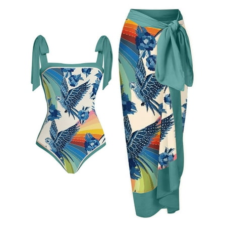 HHei_K Women s Fashion Retro Printed Conservative One-piece Beach Dress Set (2 Piece Set With Bra Pads And No Steel Bra)
HHei_K Women s Fashion Retro Printed Conservative One-piece Beach Dress Set (2 Piece Set With Bra Pads And No Steel Bra)