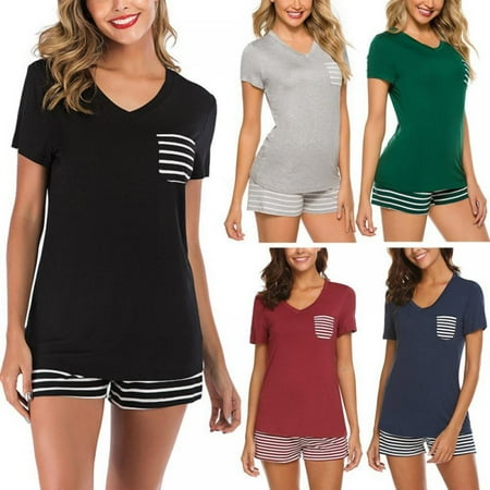 Women s Pajama Sets V-Neck Shorts Pjs Set Short Sleeve Sleepwear Loungewear with Pockets
Women s Pajama Sets V-Neck Shorts Pjs Set Short Sleeve Sleepwear Loungewear with Pockets