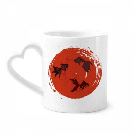 japan red fish circle portrait mug coffee cerac drinkware glass heart cup