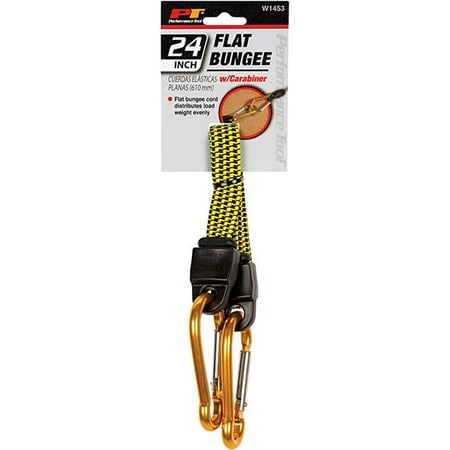 Performance Tool PRTW1453 24 in. Flat Bungee Cord with Carabiner