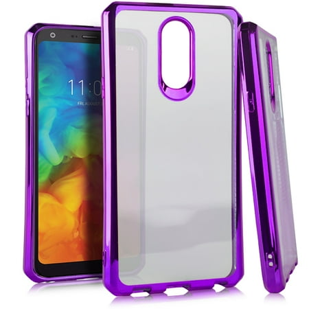 MUNDAZE For LG Q7 | Q7 Plus | LG Q7+ Metallic Edge Deluxe Candy TPU Case Purple
