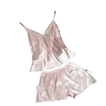 YWDJ Pajamas for Women Womens Satin Sling Sleepwear Lingerie Lace Bowknot Nightdress Underwear Set Pink M
YWDJ Pajamas for Women Womens Satin Sling Sleepwear Lingerie Lace Bowknot Nightdress Underwear Set Pink M
