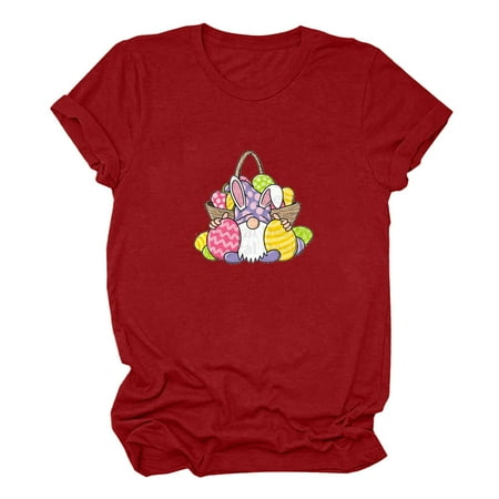 Womens Blouses Shirt For Women Happy Cute Bunny Print Tee Casual Short Sleeve Tops Rabbit Print Women S Tops Tees & Blouses Red L
Womens Blouses Shirt For Women Happy Cute Bunny Print Tee Casual Short Sleeve Tops Rabbit Print Women S Tops Tees & Blouses Red L